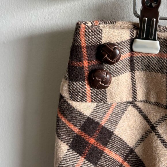Zac And Rachel  Women Plaid A lined Side zip Winter Skirt Brown Size 10 - Picture 8 of 10